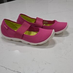 CROCS Pink Flats with White Soles